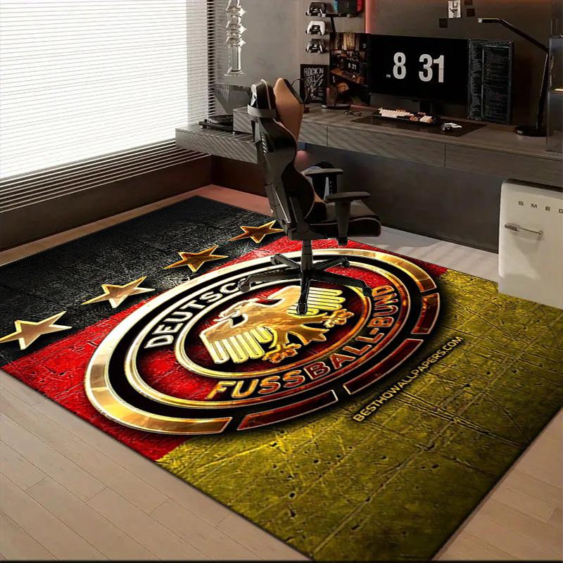 Germany Football Emblem Printed Office Carpet Chair Cushion Entryway Rug, Rugs for Living Room, Bedroom Christmas gifts