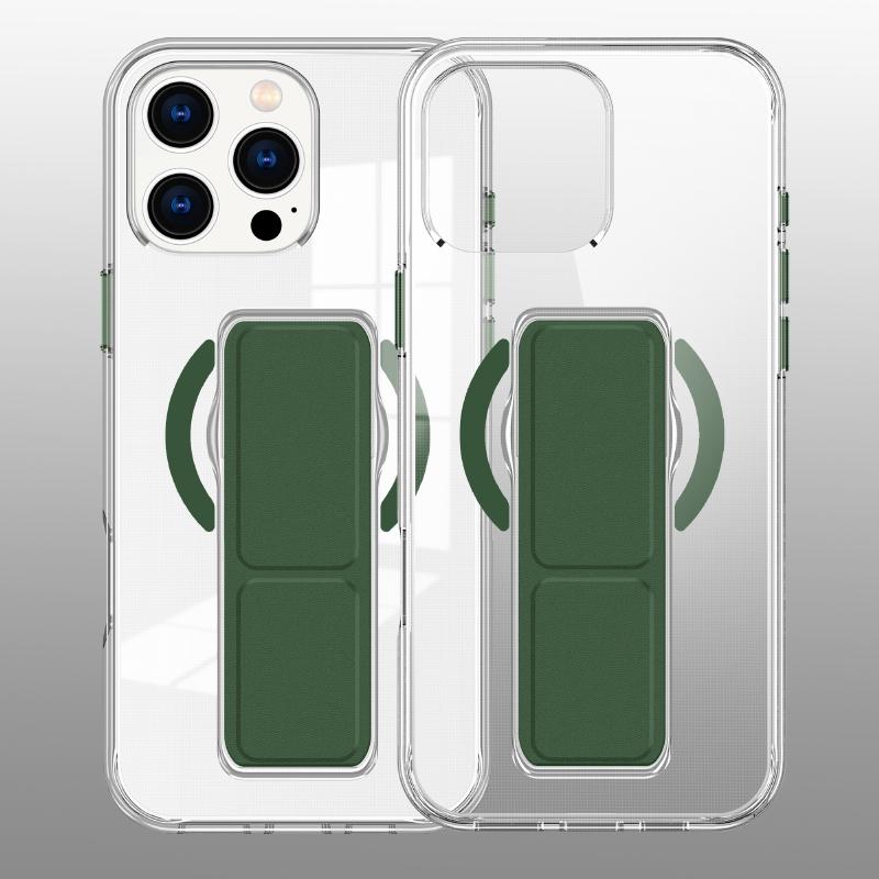 

Magsafe Magnetic Fold Bracket Ring Wristband HD Transparent PC Phone Case For iPhone 16 Pro Max 14 12 13 15 Pro Max Bumper Cover iPhone 15 Pro Max