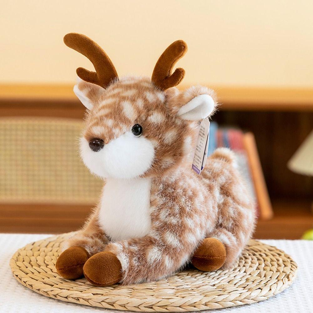 Fluffy Christmas Deer Toy Interactive Stuffed Animal Dolls Toys  Home Decor