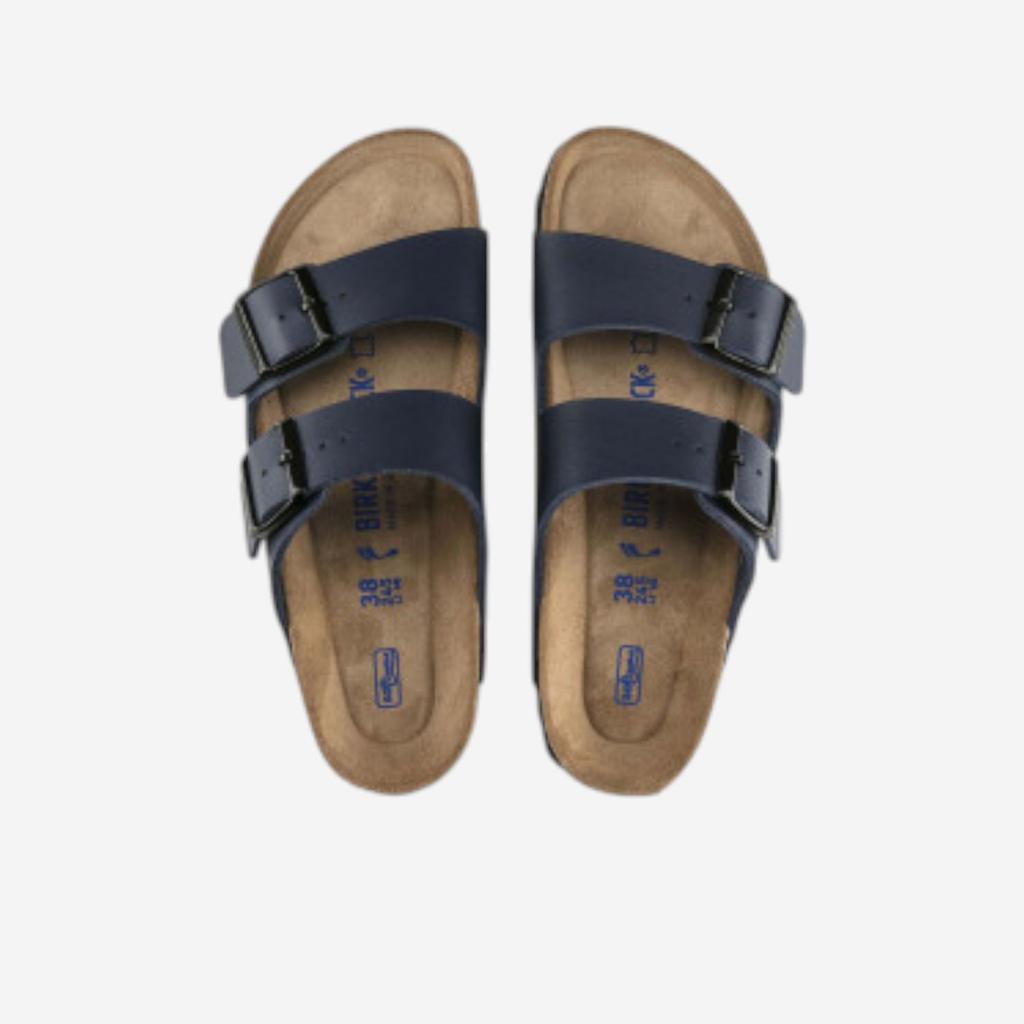 Birkenstock Arizona Birko Flor Black Black Foot Bed