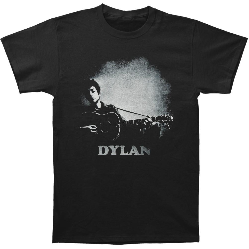 Men s Bob Dylan Guitar & Logo T-shirt Small Black S