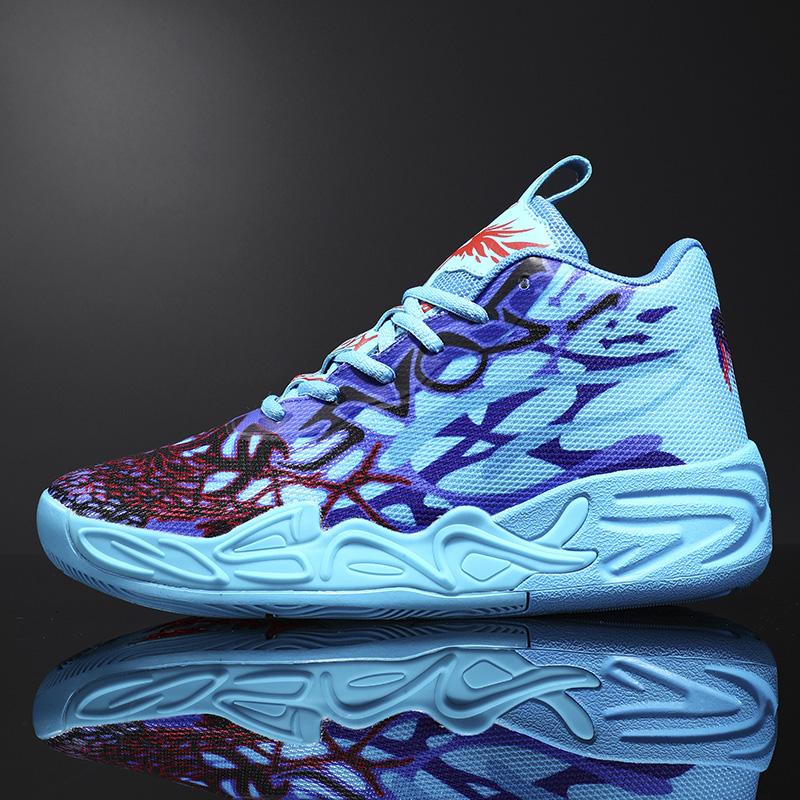 Basketballschuhe für Herren Weich Leicht Training Feld Anti-Rutsch Stoßdämpfend Atmungsaktiv Bequem High-Top Sneaker Mann