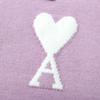 AMI Spring and Autumn New Love Jacquard Wool Ami De Coeur Polo Collar Hoodie Sweater