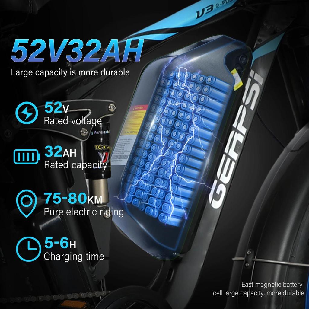 New Model DP2603-3000W Dual Motor 48V25AH26*4.0 Fat Tires Dual Suspension Adult Off-road All-terrain Electric Bicycle