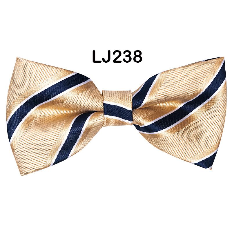 New Men'S Bow Business Wedding Party Bow Tie Solid Color Stripe Men'S Wedding