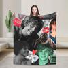 3D Evan Peters Pattern Printed Flannel Blankets Warm Soft Throw Blanket for Outdoor Decorative Bedspread Sofa Bed Cover