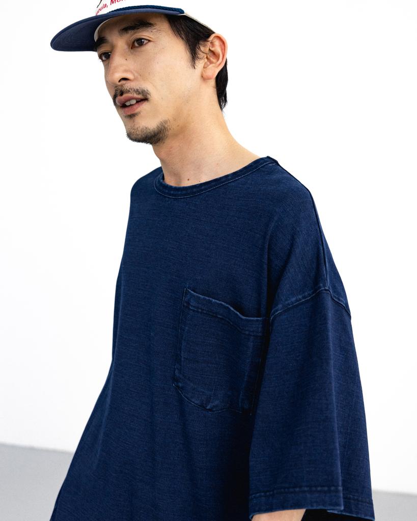 ANGLAN Essential Big Half Tee - Indigo