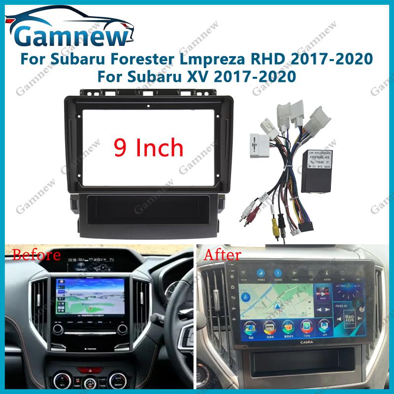 9 Inch Car Frame Fascia Adapter Canbus Box Decoder For Subaru Forester Lmpreza XV 2017-2020 Android Radio Dash Fitting Panel Kit