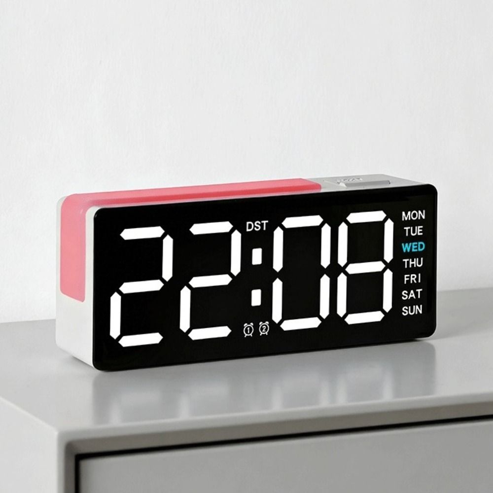 with Calendar Bedside Alarm Clock Temperature Electronic Digital Clocks LED Night Light Clock  Home