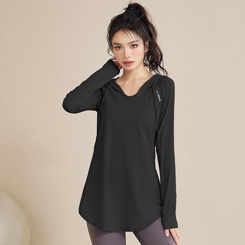 Top Sportivo da Donna a Manica Lunga Asciugatura Rapida - Dimagrante, Copri-Fianchi, Abbigliamento Yoga per Autunno/Inverno, Disponibile in Taglie Forti