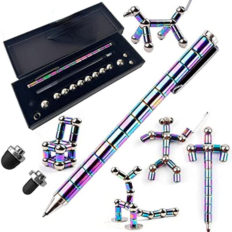 Toy Pen, Decompression Magnetic Metal Pen, Eliminate Pressure Fidget Gadgets, Multifunction Writing Magnet Ballpoint Pen, Gift for Friendss