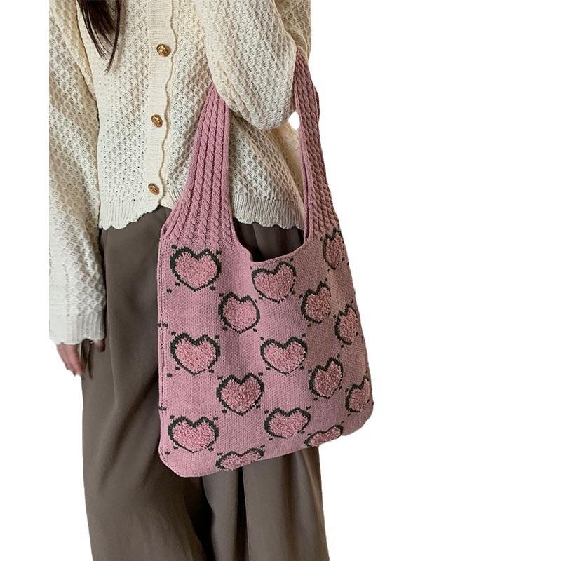 Knitted Bag Woven Bag All-in-one Women's Bag High-grade Exquisite Niche Shoulder Bag