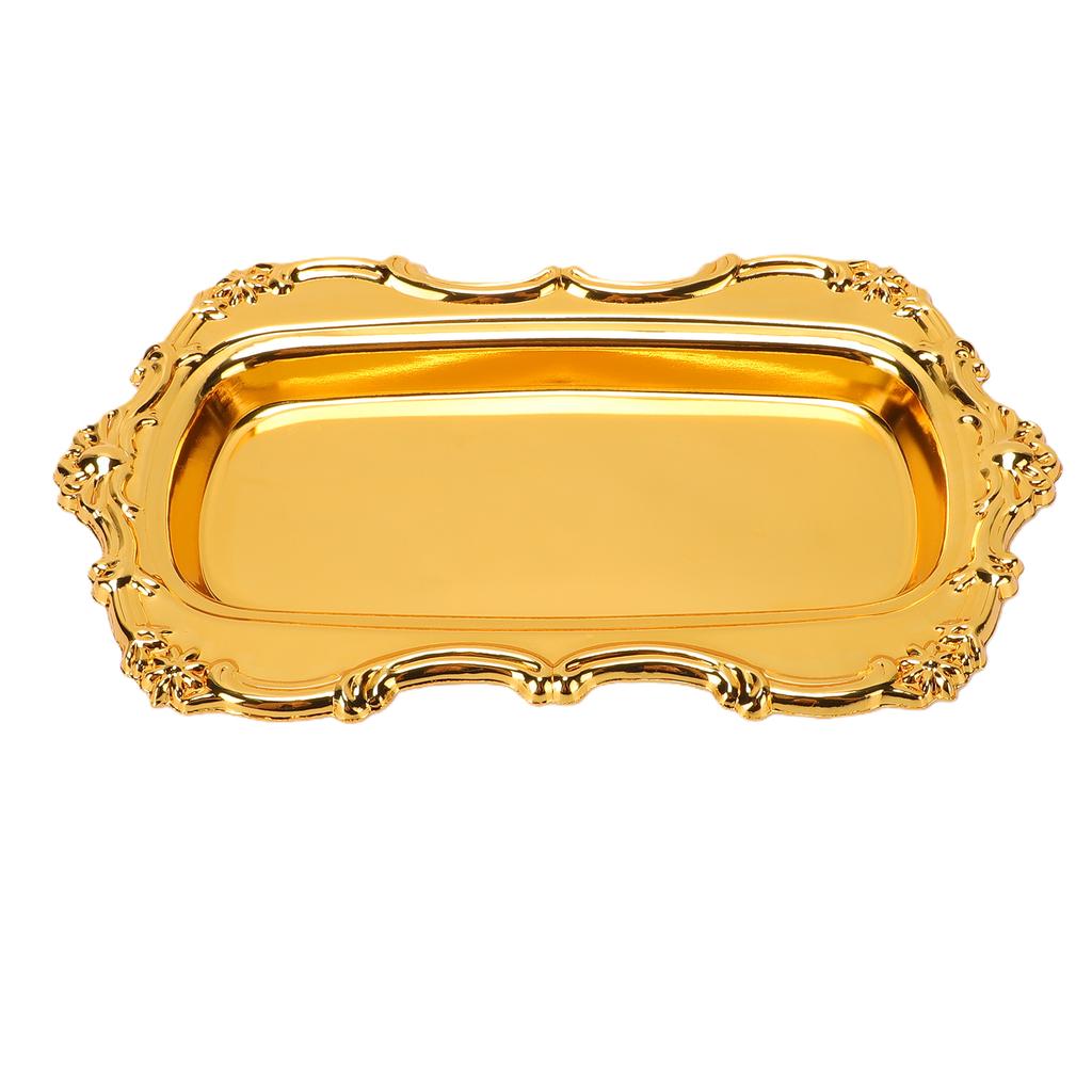 Vintage Jewelry Tray Multifunctional Exquisite Metal Decorative Tray for Dessert Fruit Snacks