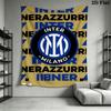 Inter Milan Logo Wallpaper Bedding 1 Duvet Cover 2 Pillowcase Without Core Christmas Birthday Gift Soft And Comfortable