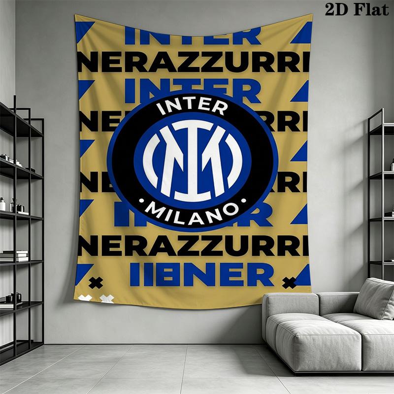 Inter Milan Logo Wallpaper Bedding 1 Duvet Cover 2 Pillowcase Without Core Christmas Birthday Gift Soft And Comfortable