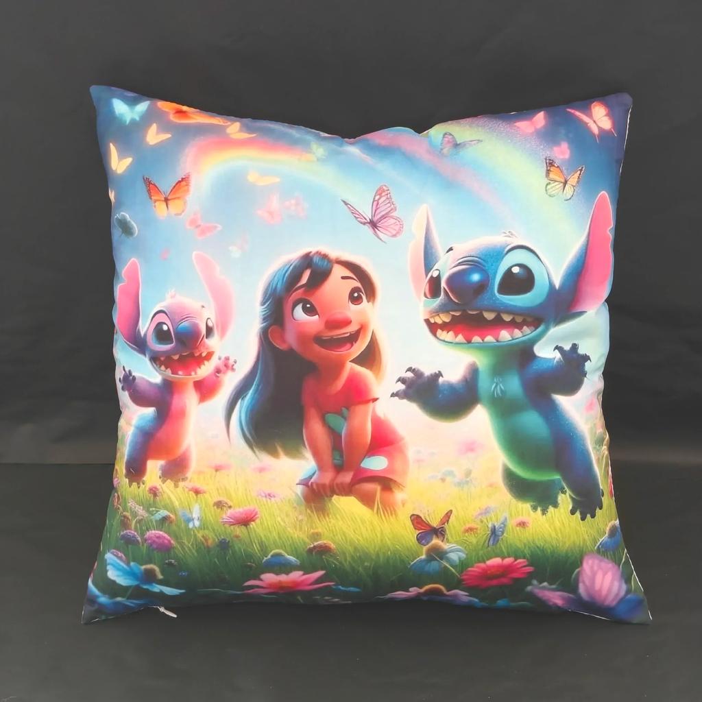 Cute Disney Lilo&Stitch Pillowcase Cartoon Anime Figure Angel Sofa Cushion Home Bedroom Decoration Kawaii Birthday GiftsA,(4)