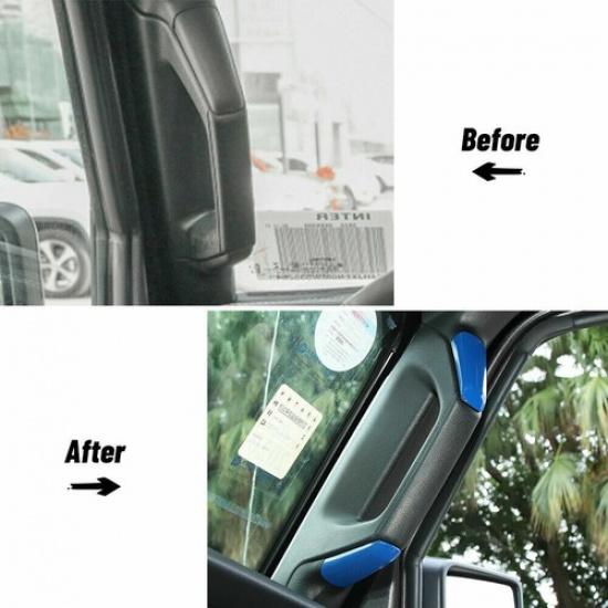 Inner A/B Pillar Grab Handle Decor Cover Trim For Jeep Wrangler JL JT 2018+ Blue