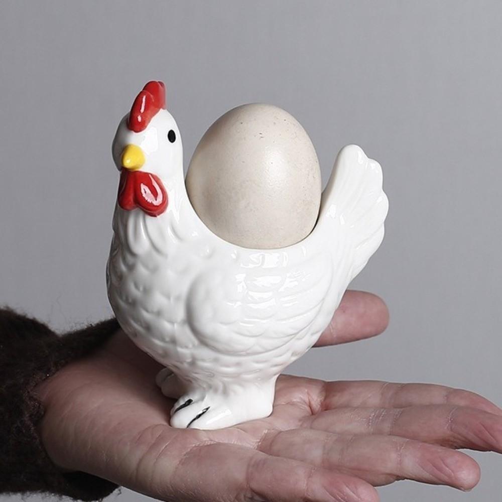 Chicken Shape Ceramic Egg Cup Cartoon 3D Chick Egg Cup Cute Boiled Egg Stand Tabletop Display