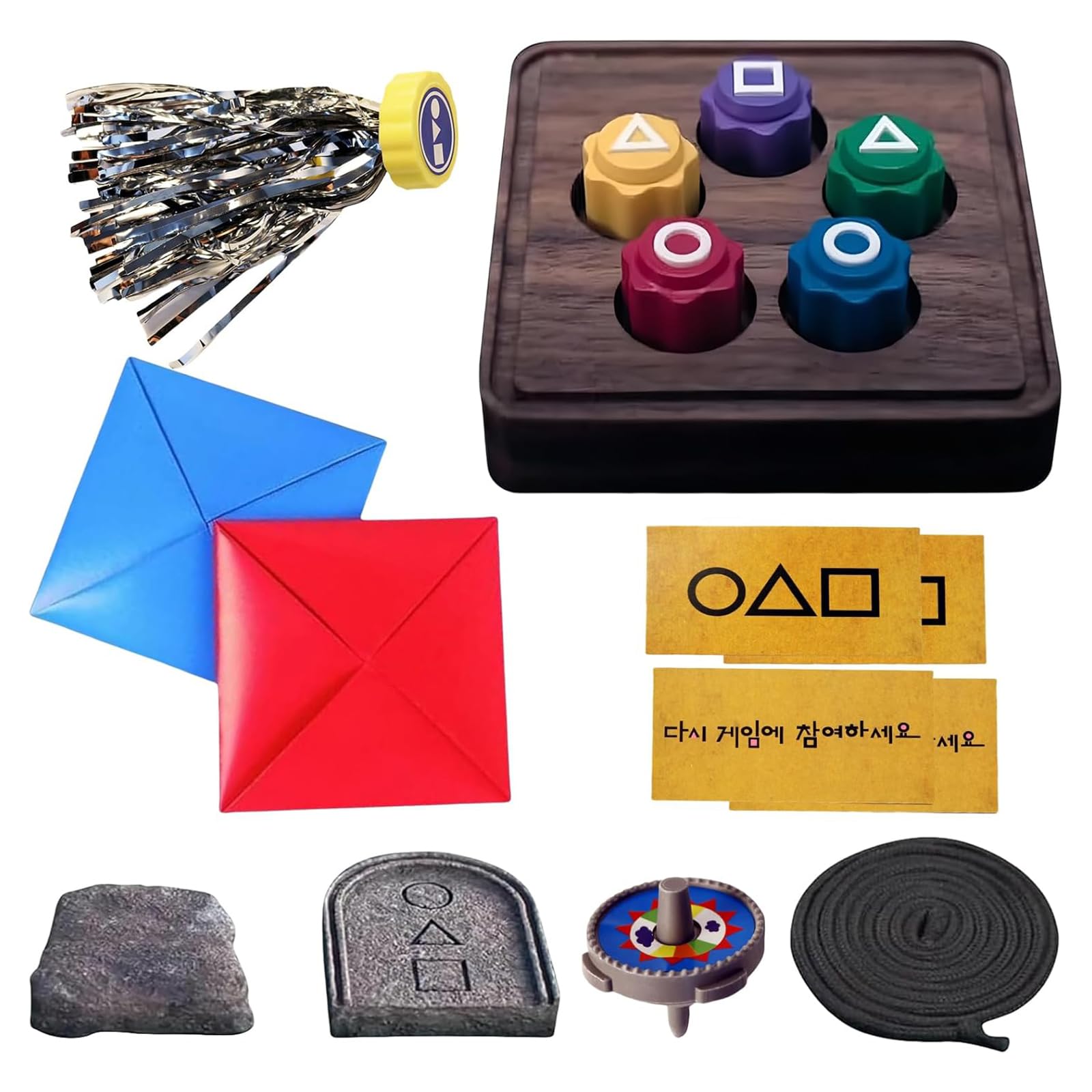 

анинако Набор корейских народных игр 2025 Игра в камешки Корейская традиционная игра Головоломка Праздничный подарок для колледжа Путешествия и семейного досуга (5 типов) красный