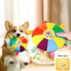 Cartoon Rainbow Dog Plush Toy for Puppy Sounding Plush Bell Wear-Bite Resistant Teething Chew Toy Fun Durable Pet Chew Accessory
