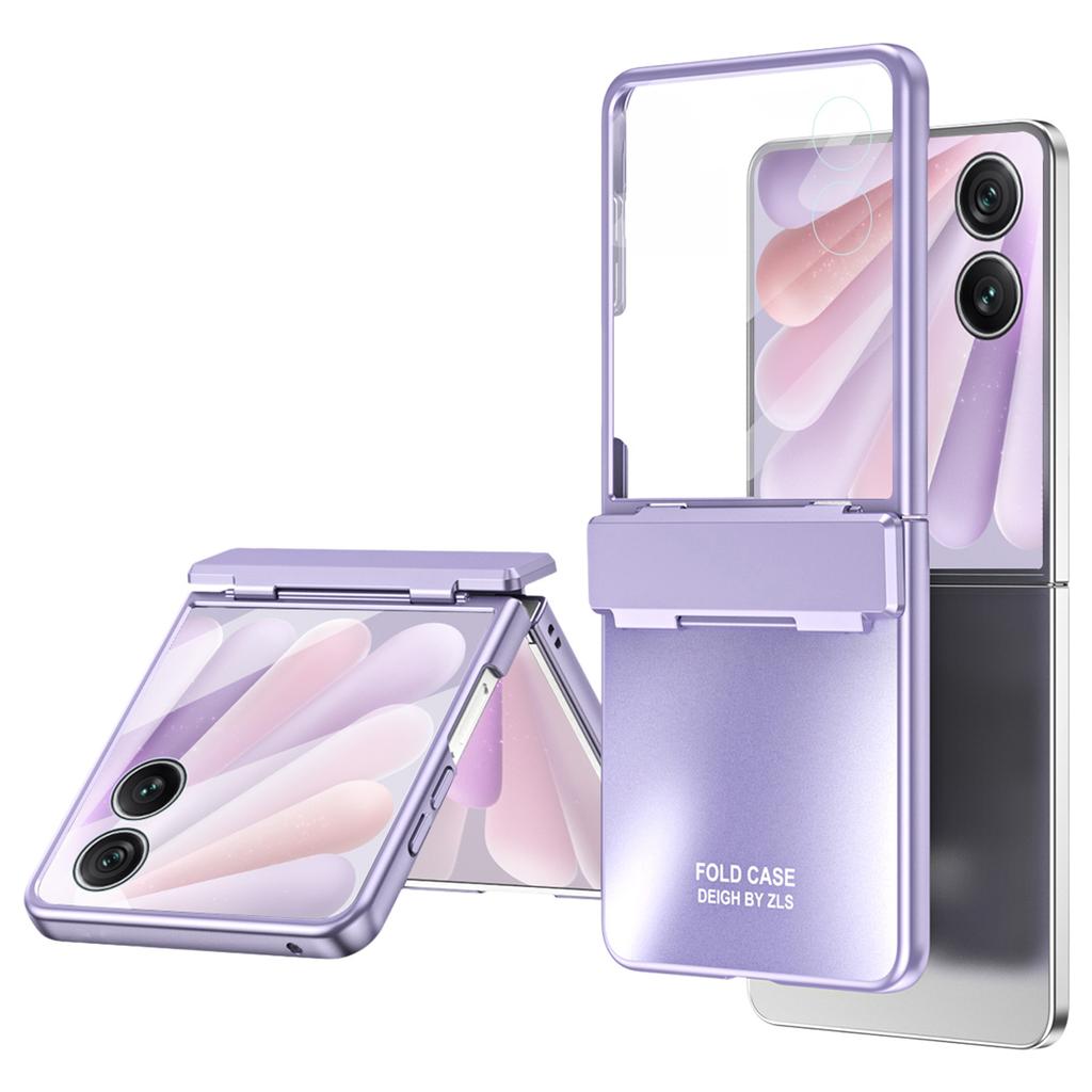 For Honor Magic V Flip 2 Case Electroplating Hard PC Protective Phone Cover with Screen Protector