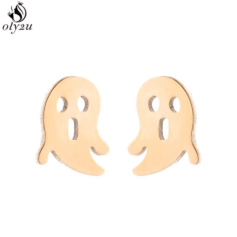 Funny Stainless Steel Gingerbread Man Earring Cartoon Ghost Ear Jewelry Girls Delicate Mermaid Fairy Earrings Gifts Accessories