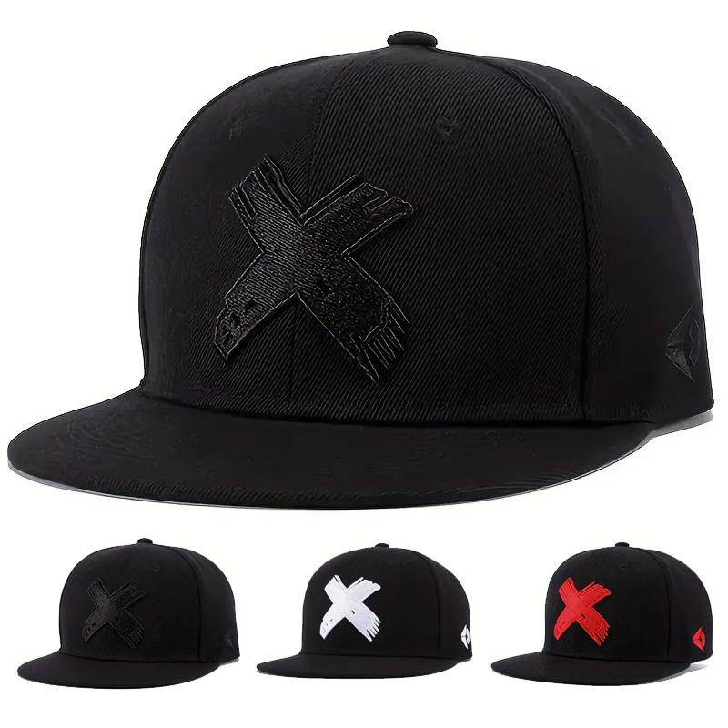 

Unisex X Letter Embroidery Hip-hop Hats Spring And Autumn Outdoor Adjustable Sports Casual Baseball Caps Sunscreen Hat черный белый
