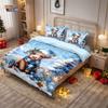 3pcs Merry Christmas Tree Highland Cow Printed Coreless Bedding Set Multi Size Bedroom Bedding Decoration