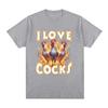 Jag älskar kukar tuppar rolig meme t-shirt kycklingälskare kortärmad t-shirt dam-t-shirt streetkläder grafiska t-shirts