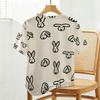 Women's Korean Style Rabbit Series Round Neck Short Sleeve T-Shirt Simple Design, Comfortable Fabric, Versatile for Daily Casual & Short Trips