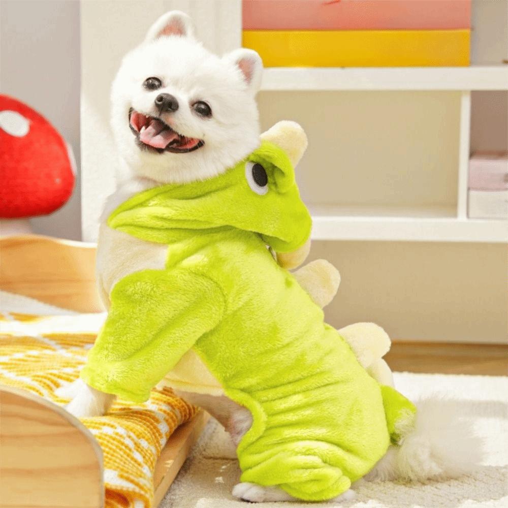 Pet Clothing Flannel Dog Warm Jumpsuits Dinosaur Shape Soft Puppy Pajamas Cute Comfortable Dog Four Legs Clothes Pet Show