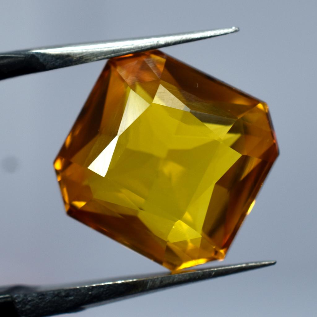 ORANGE Sapphire SQUARE CUT 10.90 Ct Natural Amazing Gemstones