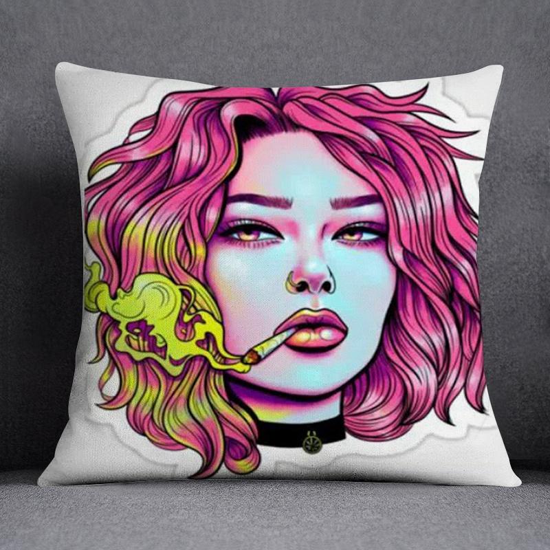Painted Characters Collection Home Decor Pillowcases Square   Office Furnishings