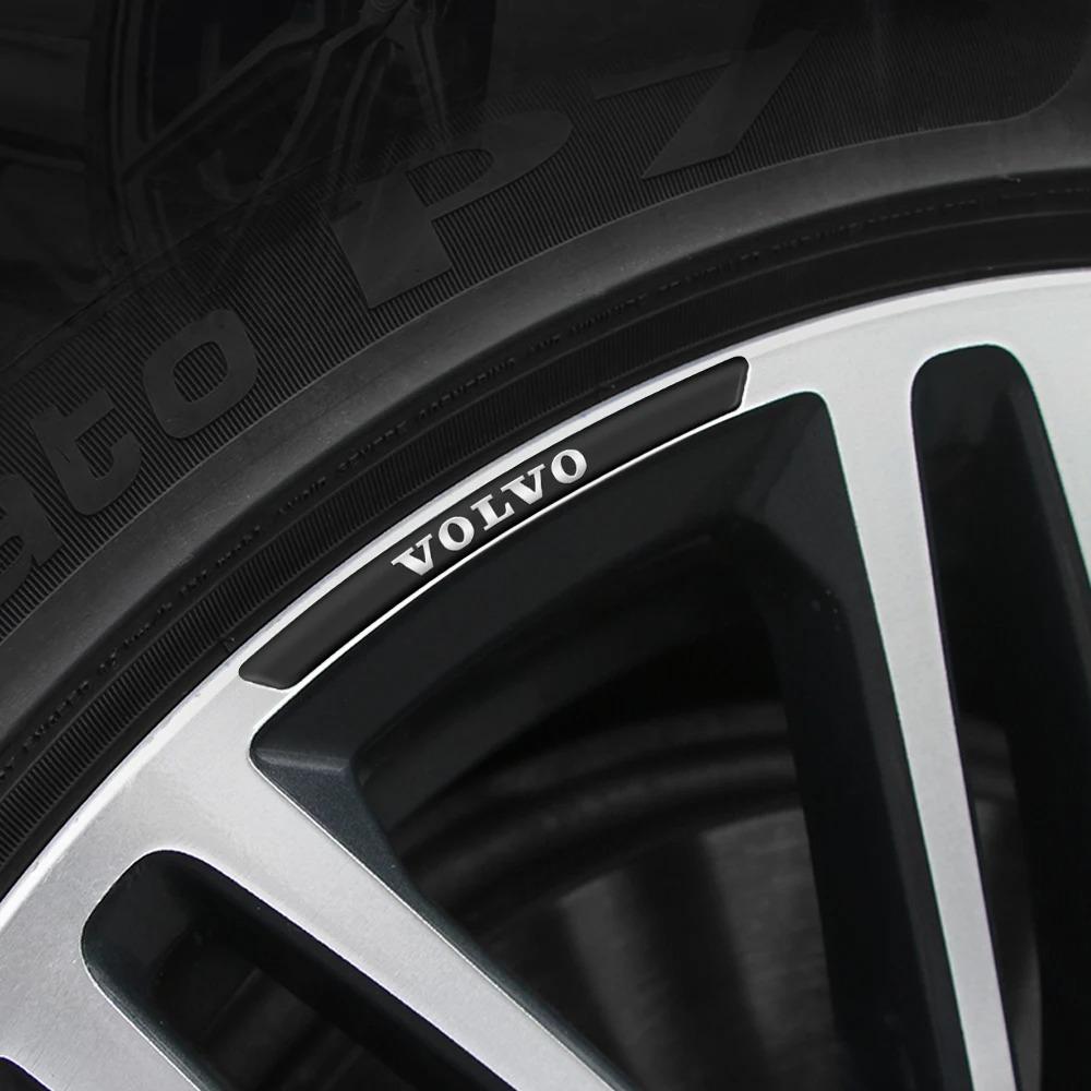 4 Piezas Aluminio Estilo Coche Llantas Pegatinas de Carreras Emblemas Decoración Auto Para Volvo XC60 S60 V40 V50 V60 XC90 S40 S80 C30 XC40