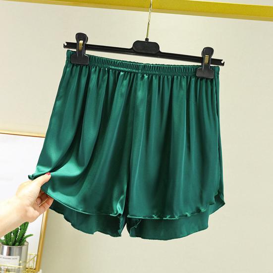 Women Lounge Pajama Shorts Stretchy Ruffles Hem Sleep Bottoms Breathable Casual Sportswear Shorts for Home Yoga Daily Wear