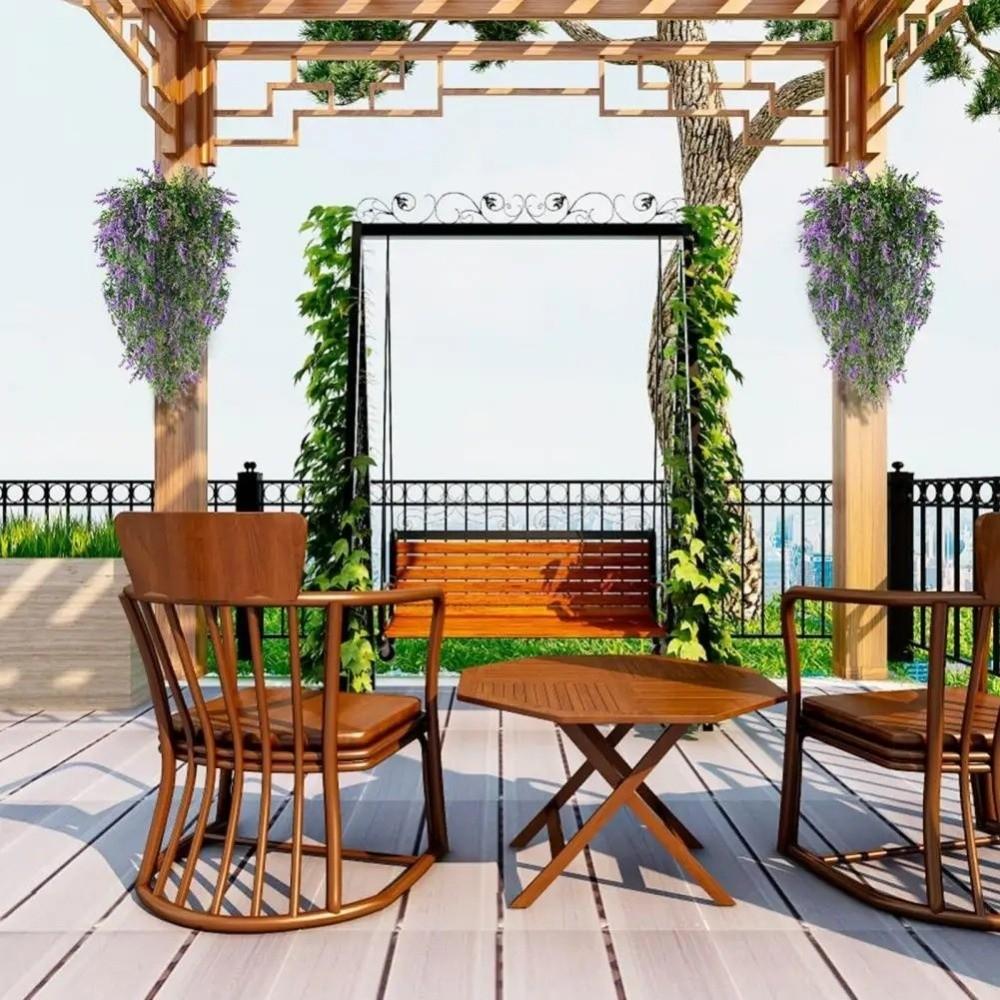 Multicolor Artificial Wisteria Flower Garland Lavender Color DIY Artificial Hanging Vine Green Leaves Wall Hanging Ornament