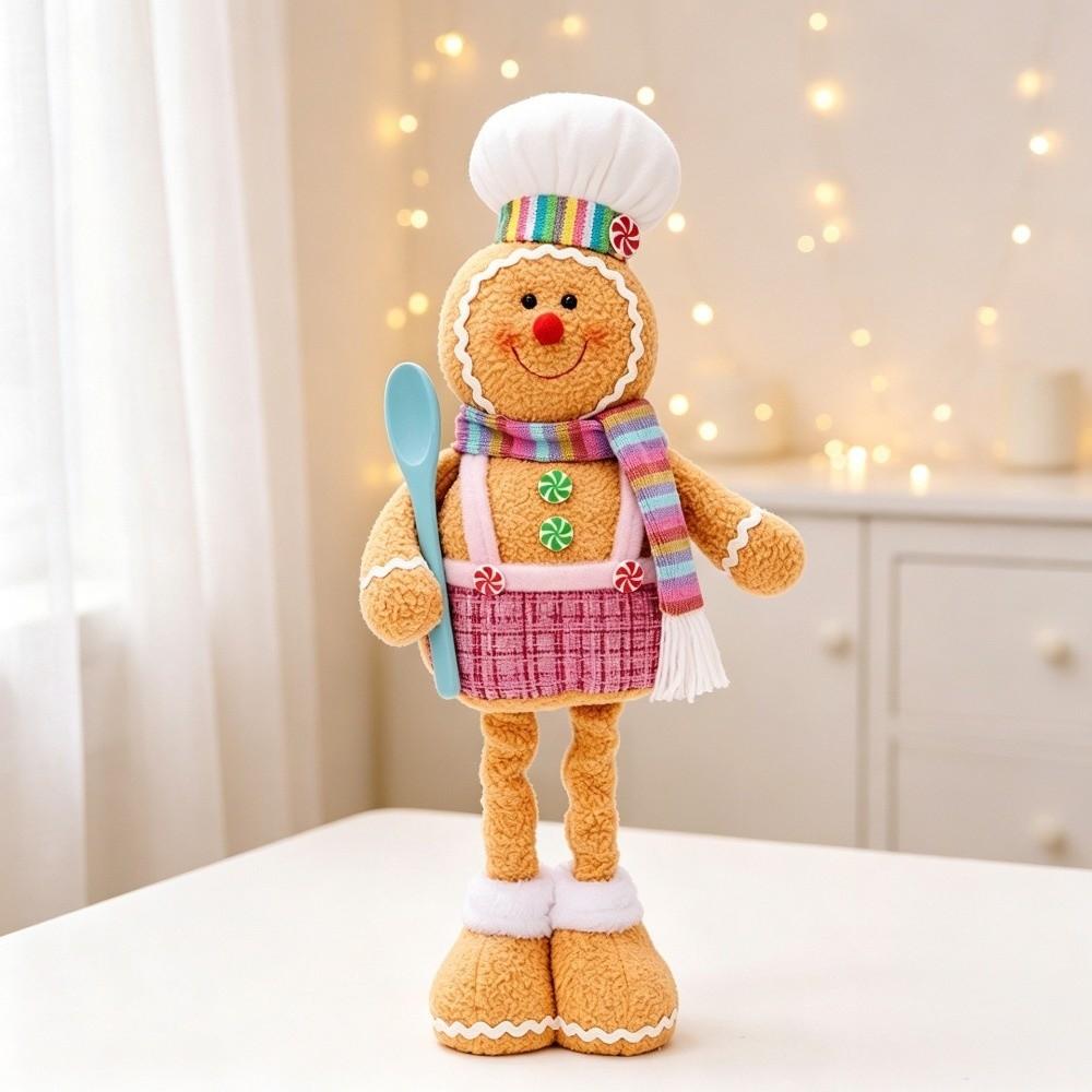 Stretch Legs Gingerbread Man Plush Ornament Biscuit Man Christmas Decor Desktop Decoration