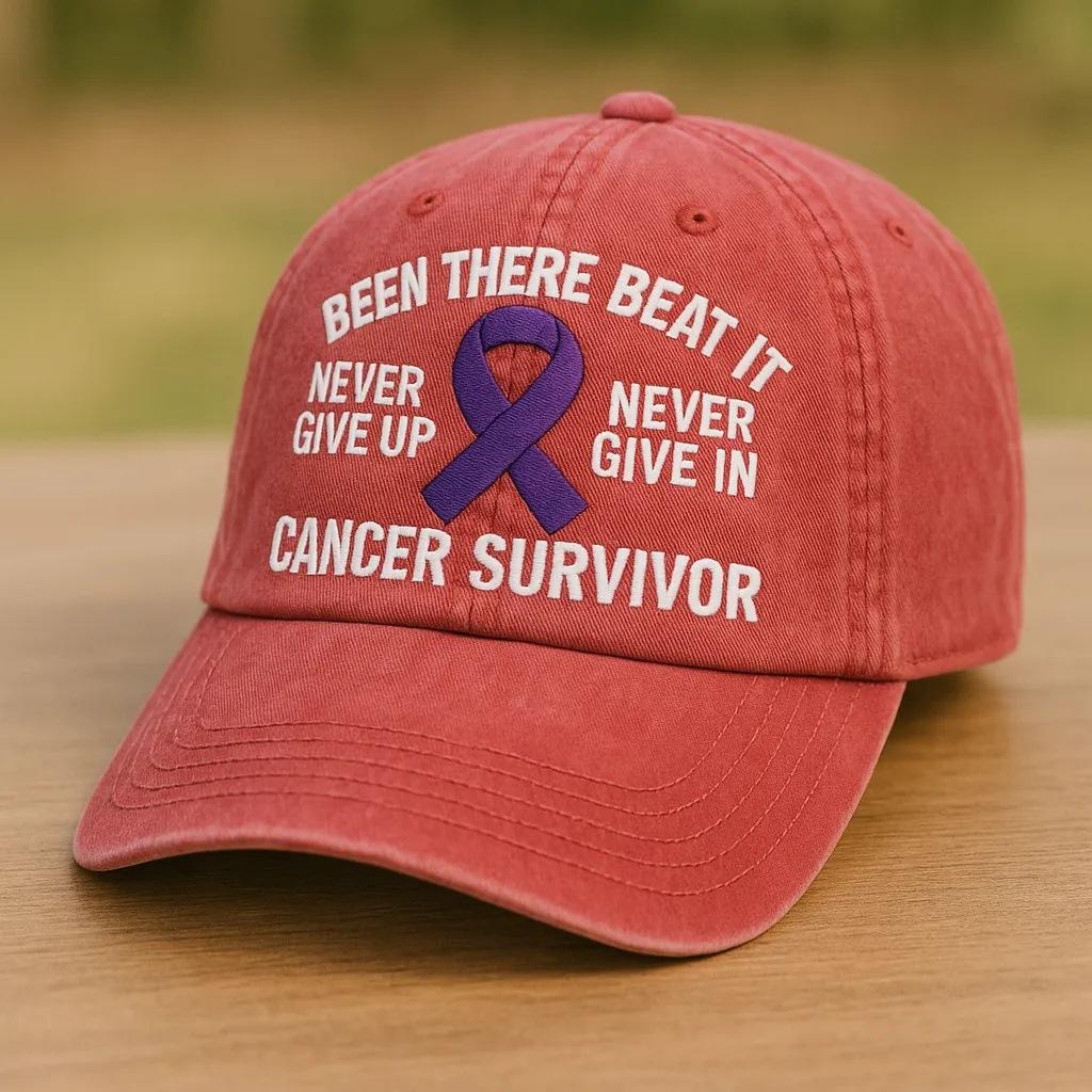 New Washed Baseball Hat Cancer Survivor Hat Soft Top Outdoor Cap