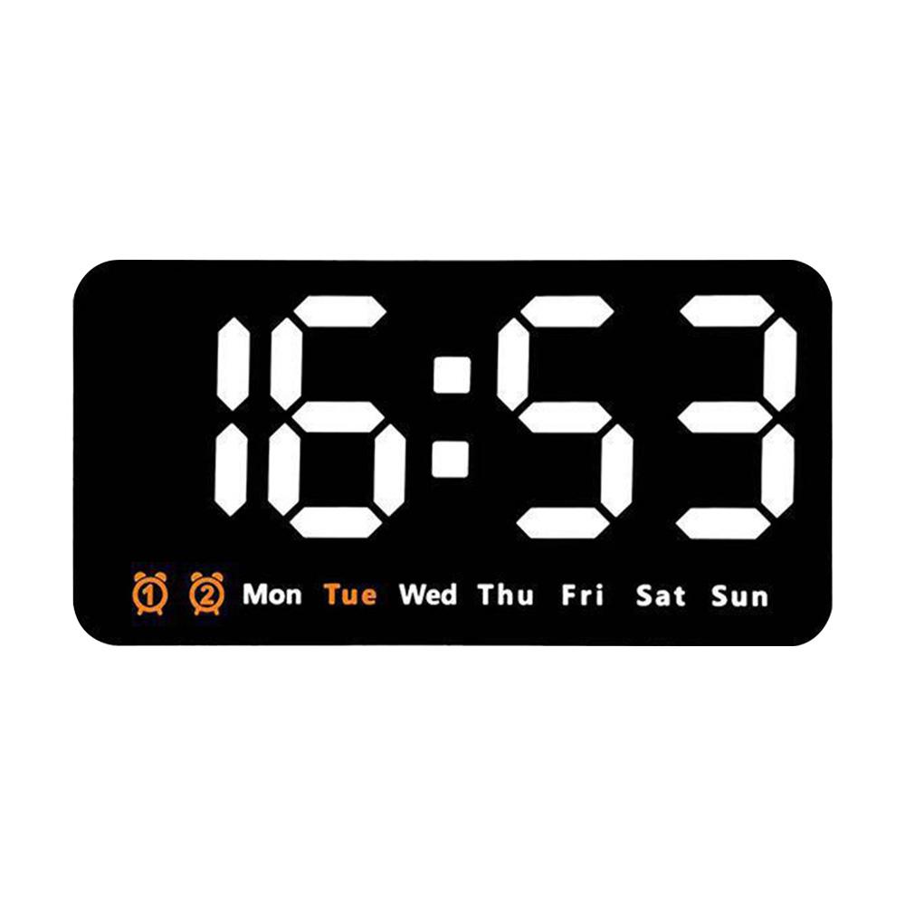 

Большой экран цифровые настенные часы Nordic LED дисплей звуковой будильник 12/24H температура дата время дисплей настольные часы чёрный
