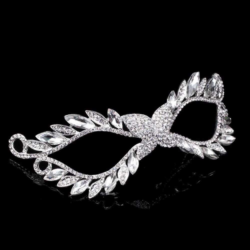 Rhinestone Rhinestone Face Mask Half Face Hollow Eye Mask Luxury Masquerade Mask Wedding Party