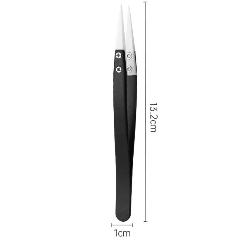 Ceramic Tipped Stainless Steel Tweezers Tips Heat Pointed Resistant Pointed Tip Tweezer Electronic Soldering Tweezers Fine