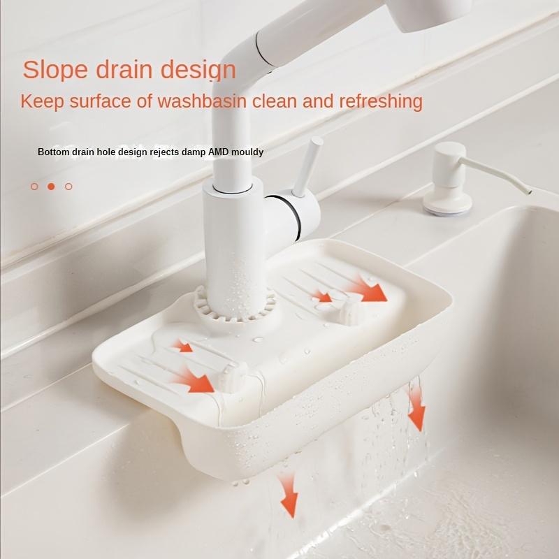 Silicone Dish Cloth Sponge Holder Adjustable Faucet Caddy Organizer Reusable Sink Drain Rack for Kitchen Bathroom Storage Access