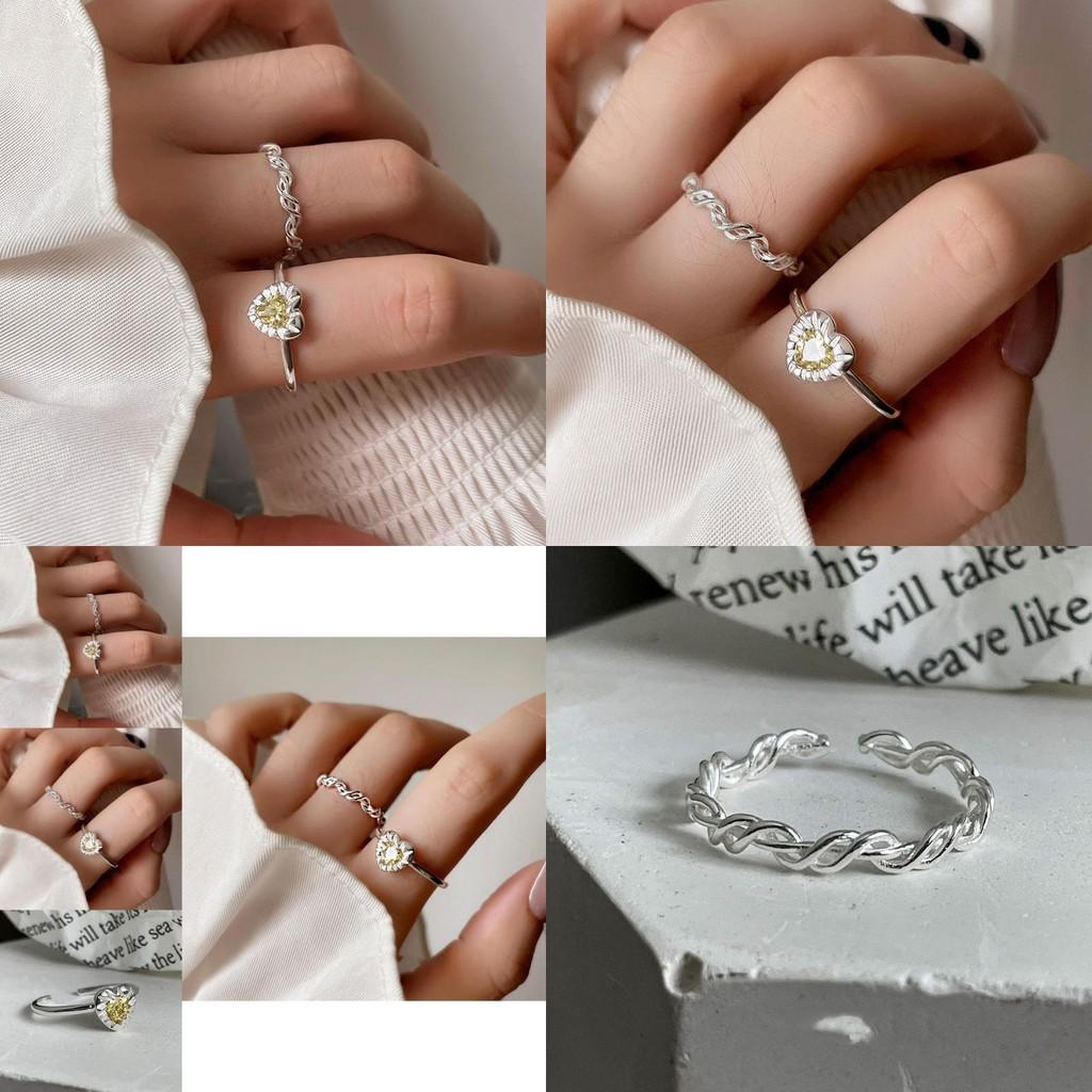 Contemporary Yellow Crystal Heart Ring For Women Fashionable Ins Inspired Accessory