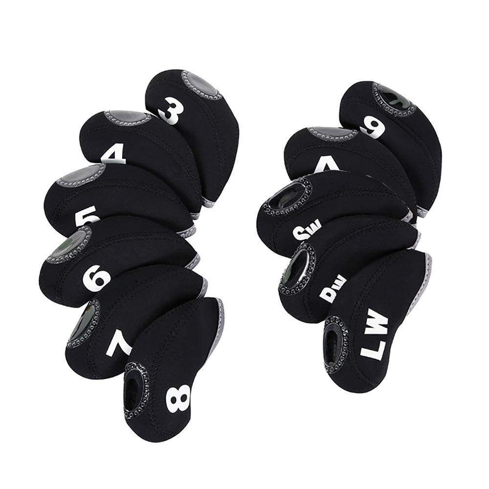 11Pcs Golf Club Covers RH For Callaway Iron Headcovers Black 3-LW Protector New