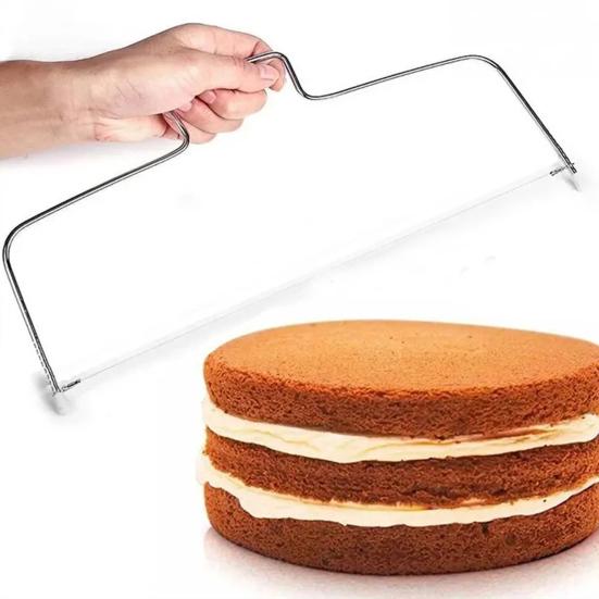 Adjustable Height Cake Slicer Stainless Steel 8 Scales Double-Line Cutting Tool Corrosion Resistant DIY Kitchen Gadget