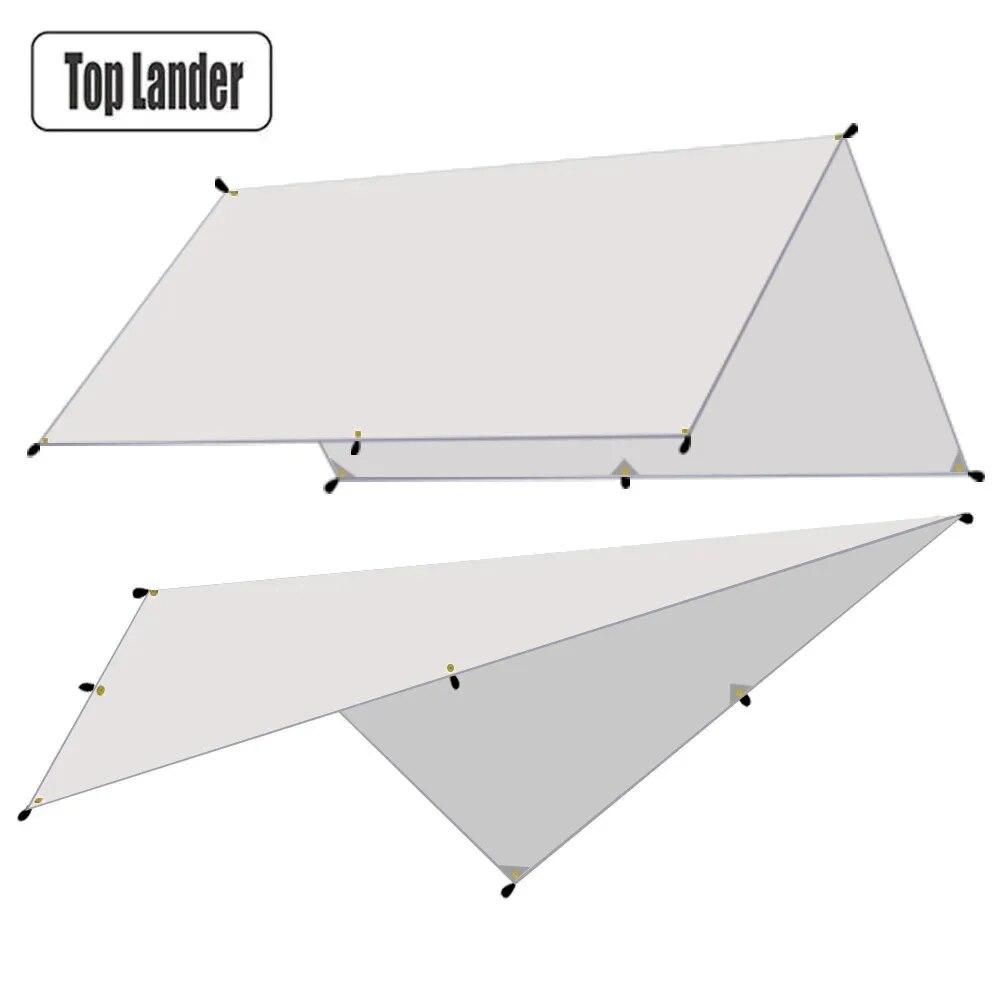 

Camping Tarp Waterproof Tent Tourist Awning Shade Garden Canopy Beach Sunshade Outdoor Ultralight Sun Shelter Hiking Backpacking 3x3m светло-серый