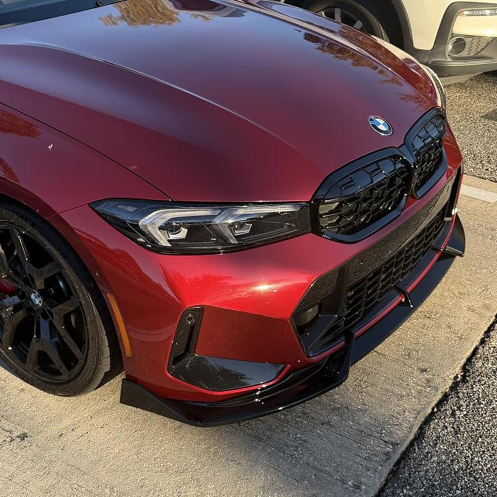 Gloss Black Car Front Bumper Lip Spoiler Air Chin Body Kit Splitter For BMW G20 3-Series 330e 330i M340i 320i M-Sport 2023-2026