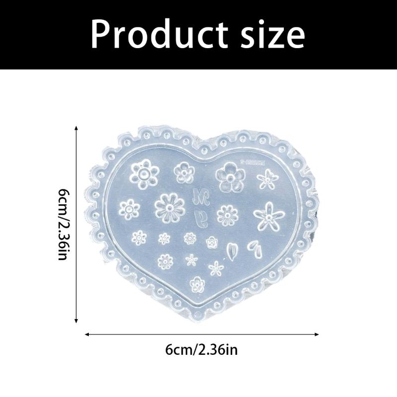 Silikon Nagelkunstform mit Pilz-, Ahornblatt-, Herzmustern für DIY Maniküre-Design, wiederverwendbare Vorlage