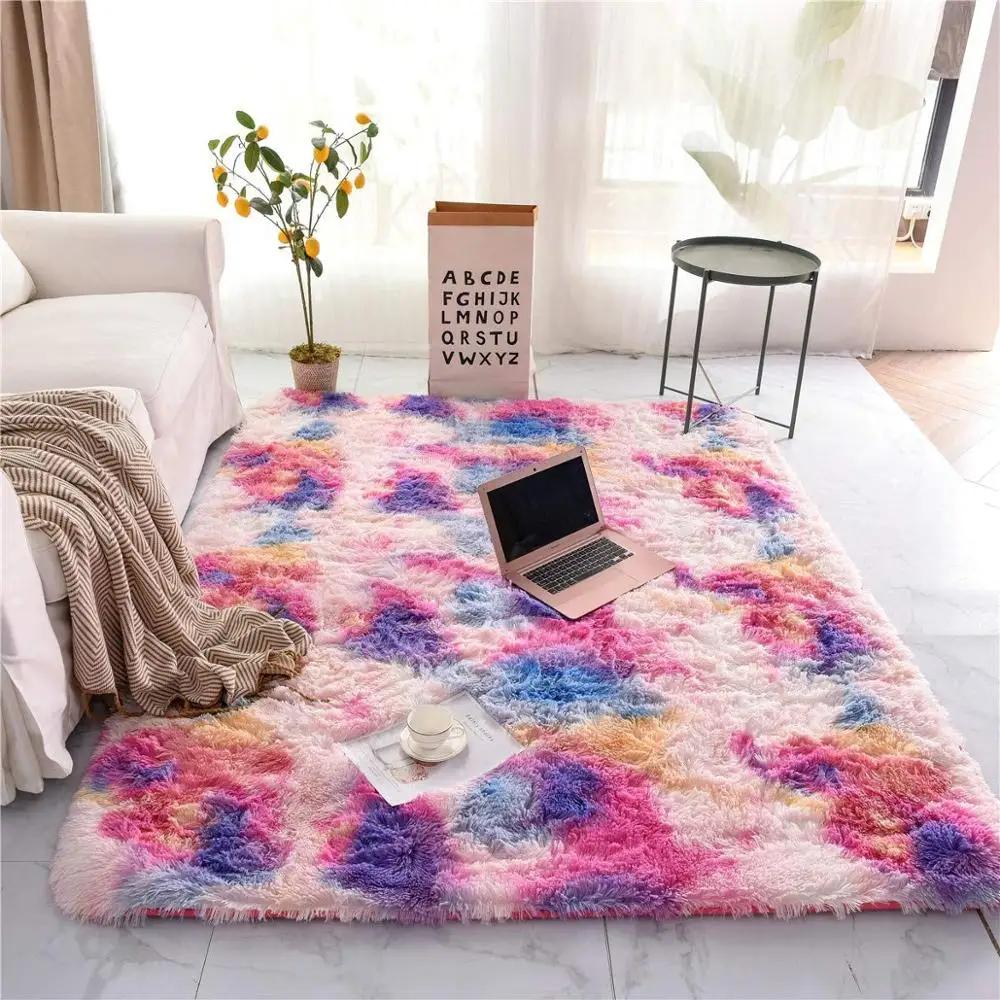 Fluffy Area Rug Modern Shag Leopard Print Rugs Home Decor Carpet Luxurious Shag Carpet Anti-Skid Shaggy Rectangular Area Rug 40cm x 60cm