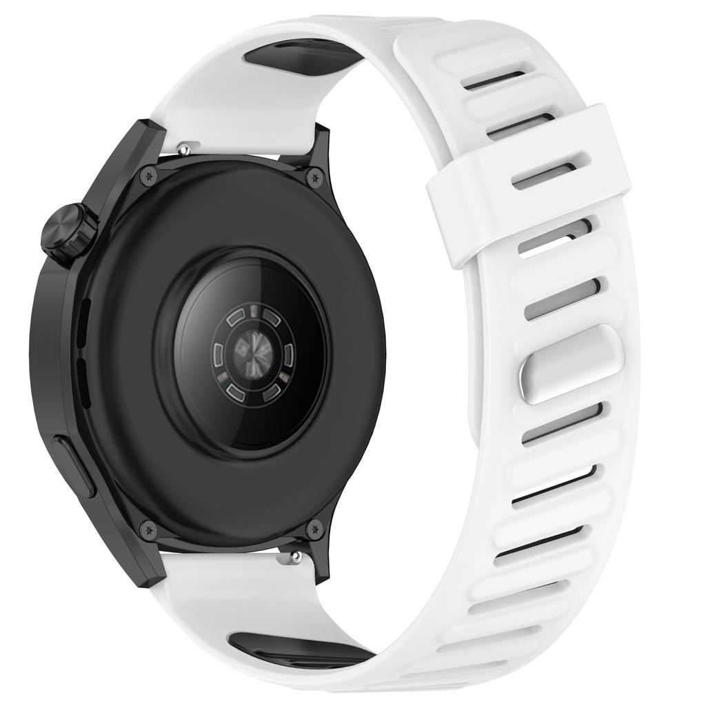 For Huawei Watch GT 5 46mm Silicone Watch Band 22mm Twill Dual Color Wrist Strap